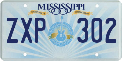 MS license plate ZXP302