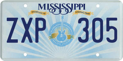 MS license plate ZXP305