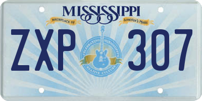 MS license plate ZXP307