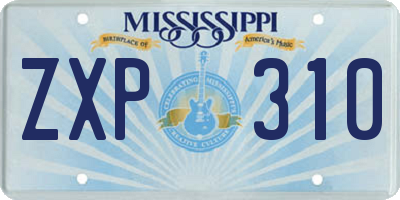 MS license plate ZXP310