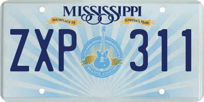 MS license plate ZXP311
