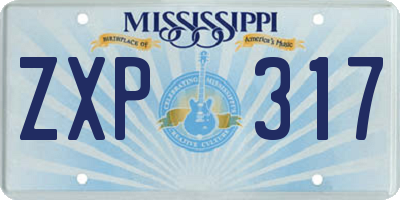 MS license plate ZXP317