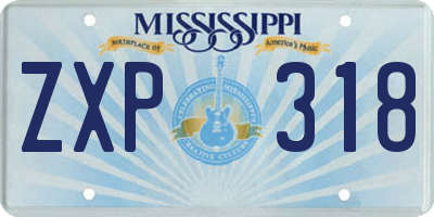 MS license plate ZXP318