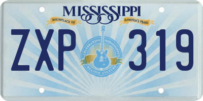 MS license plate ZXP319