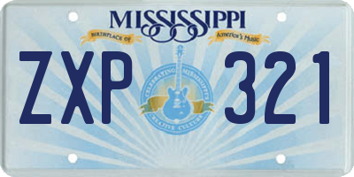 MS license plate ZXP321