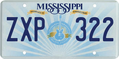 MS license plate ZXP322