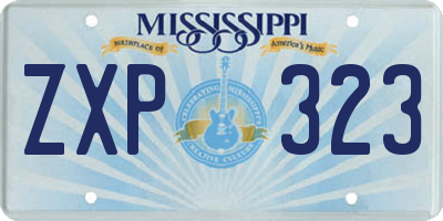 MS license plate ZXP323