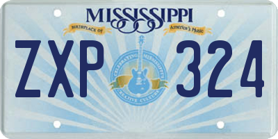 MS license plate ZXP324