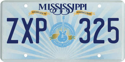MS license plate ZXP325