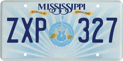 MS license plate ZXP327