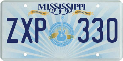 MS license plate ZXP330