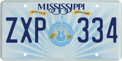 MS license plate ZXP334