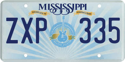 MS license plate ZXP335