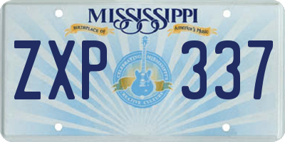 MS license plate ZXP337