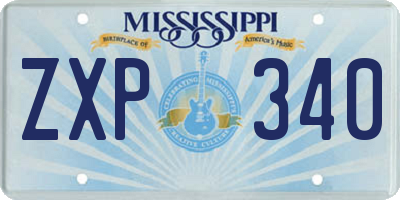 MS license plate ZXP340