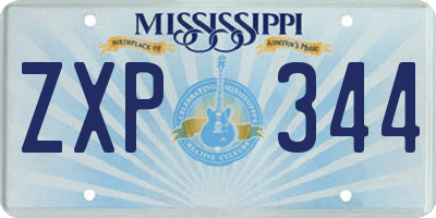 MS license plate ZXP344