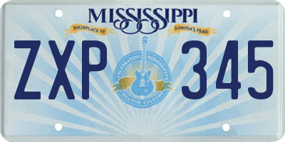 MS license plate ZXP345