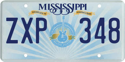 MS license plate ZXP348