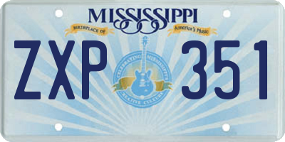 MS license plate ZXP351