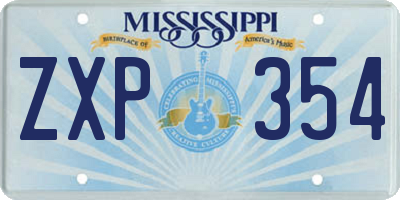 MS license plate ZXP354