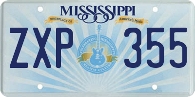 MS license plate ZXP355