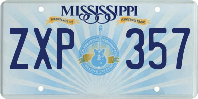 MS license plate ZXP357
