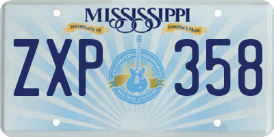 MS license plate ZXP358