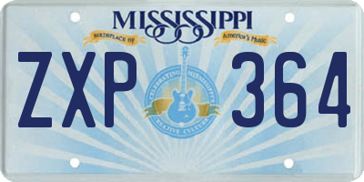 MS license plate ZXP364