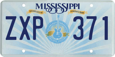 MS license plate ZXP371