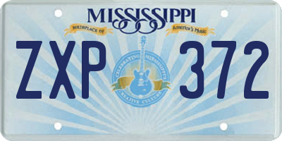 MS license plate ZXP372