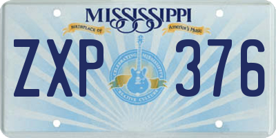 MS license plate ZXP376