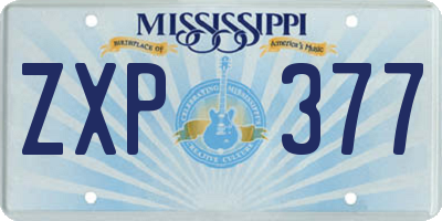 MS license plate ZXP377