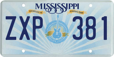 MS license plate ZXP381