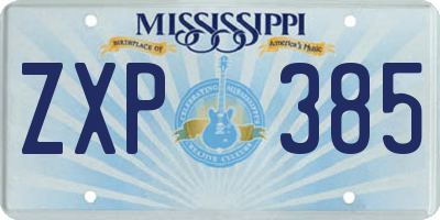 MS license plate ZXP385
