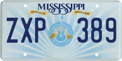 MS license plate ZXP389