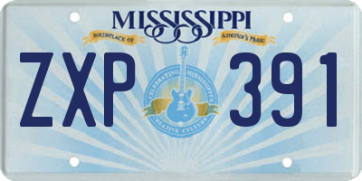 MS license plate ZXP391
