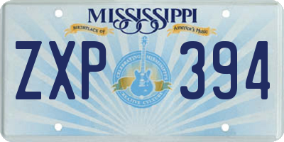 MS license plate ZXP394