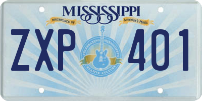 MS license plate ZXP401