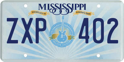 MS license plate ZXP402