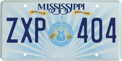 MS license plate ZXP404