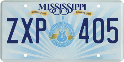 MS license plate ZXP405
