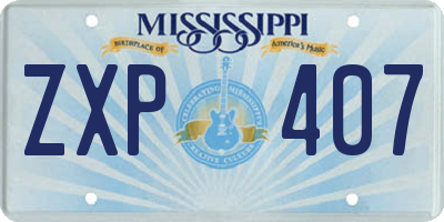 MS license plate ZXP407