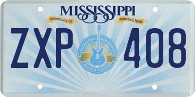 MS license plate ZXP408