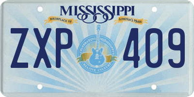 MS license plate ZXP409