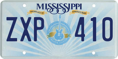 MS license plate ZXP410