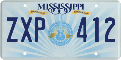 MS license plate ZXP412