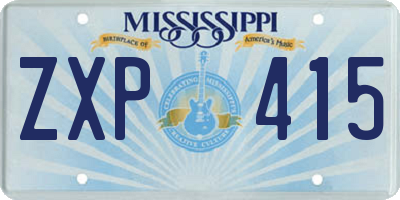 MS license plate ZXP415