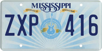 MS license plate ZXP416