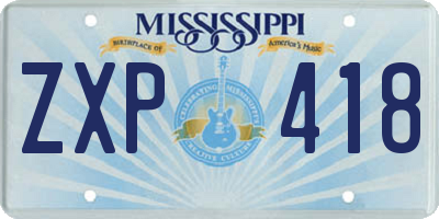 MS license plate ZXP418