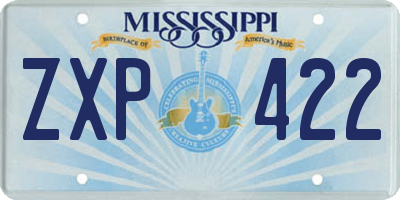 MS license plate ZXP422